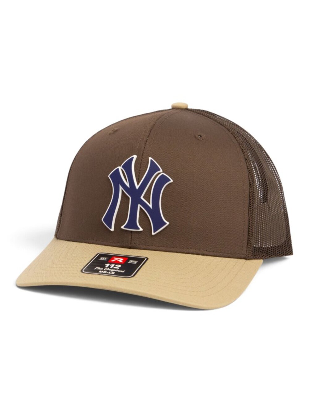 New York Yankees NY Navy 3D Snapback Trucker Hat- Brown/ Brown/ Tan